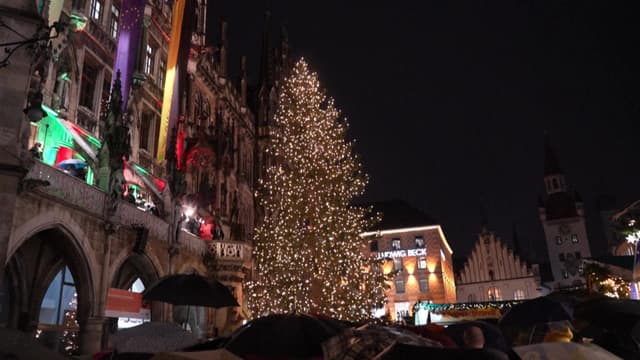 Munich Illuminates Marienplatz Christmas Tree Amid Enhanced Security Measures